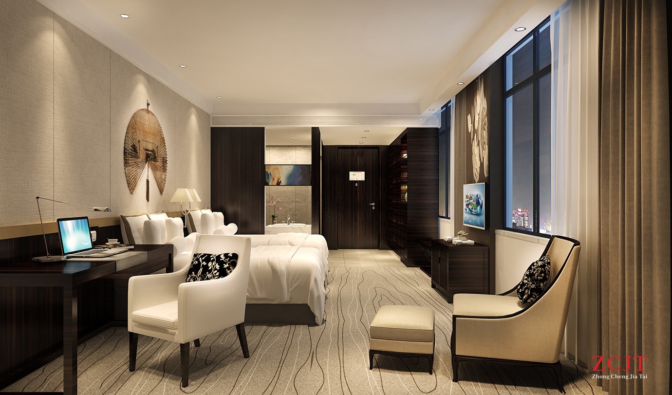 酒店標(biāo)間設(shè)計(jì)、雙人間客房、酒店設(shè)計(jì)公司